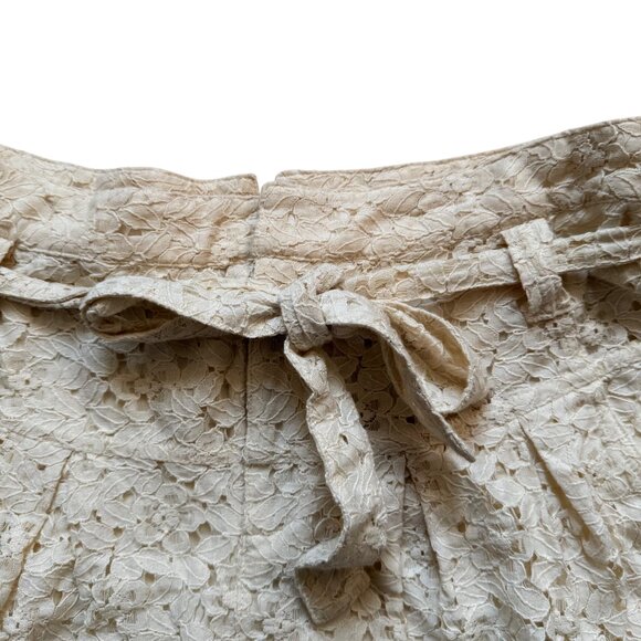 Free people Lace Ivory Womens Shorts With Belt Size 2 - Picture 7 of 10